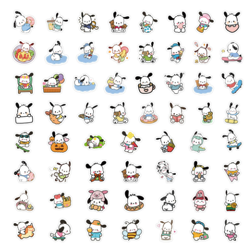 64 Pacha Puppy Waterproof Stickers