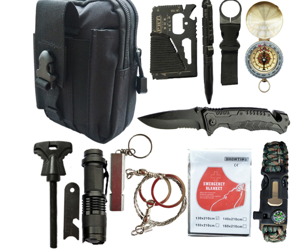 Survival Tools and First Aid Kit for Outdoor Use